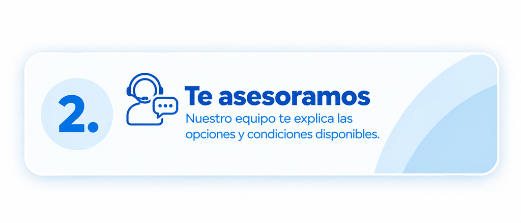 Te asesoramos sobre las opciones y condiciones disponibles